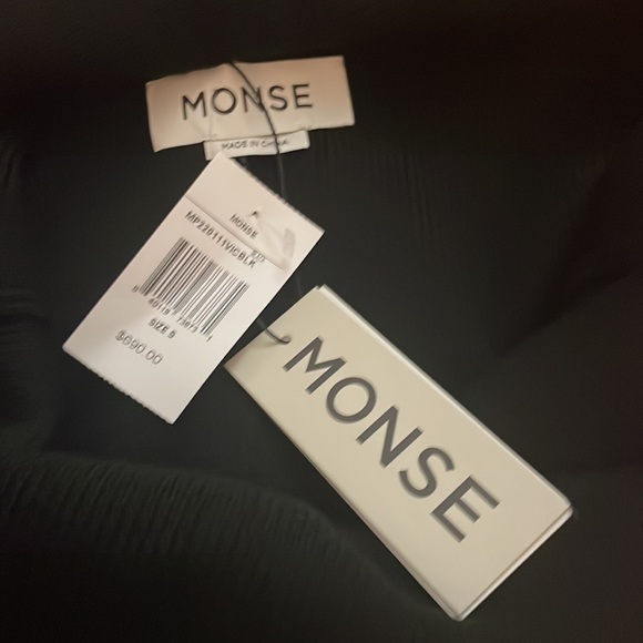 NWT MONSE❤️ Long Sweater Dress  Low scoop Back Calf leather belt Dress 🎉 - Picture 4 of 11